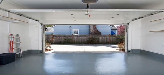 A view from inside a garage door